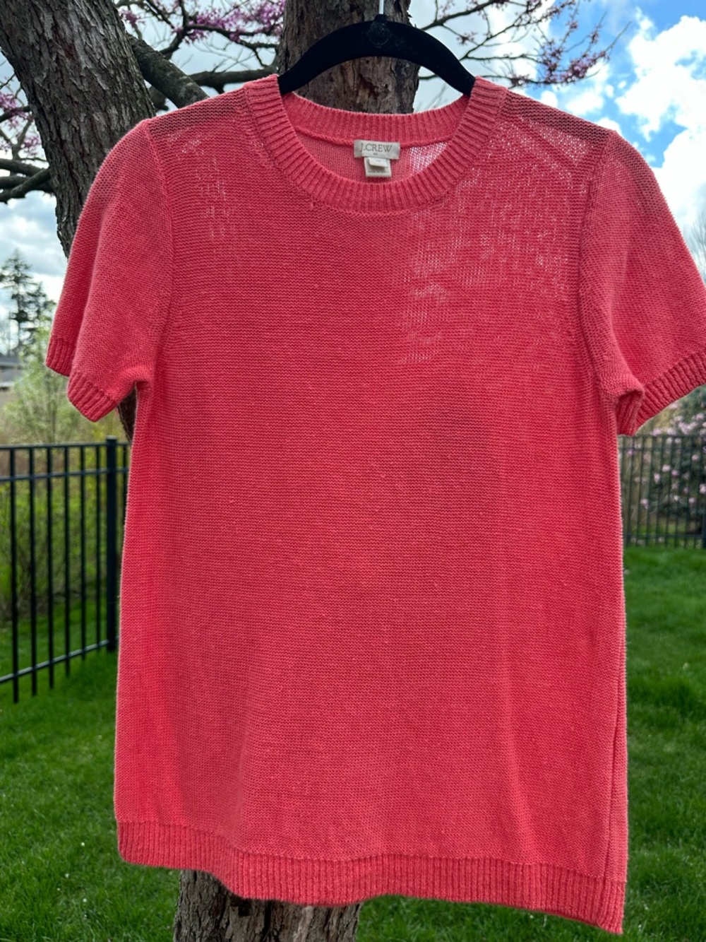 J. Crew Coral Crewneck Knit Top